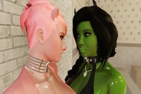 Aniamted 3D giant 10-Pounder Futa shemale On Creamy White beauty
