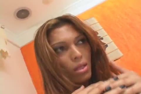 latina shemale With A large schlong receives A Facial After Taking schlong