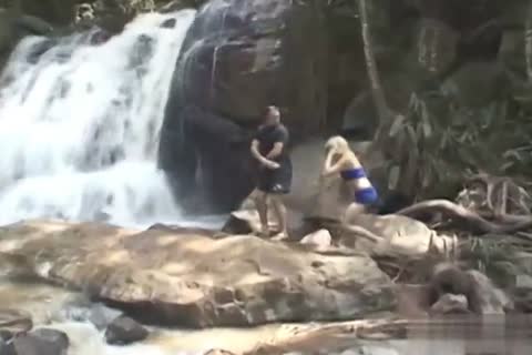 sexy Brazilian blonde fucking At The River..