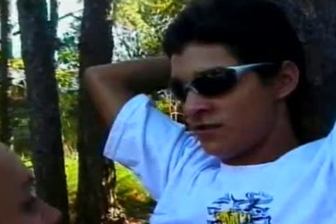 young blond Transvestite Is drilled In The booty under A Tree
