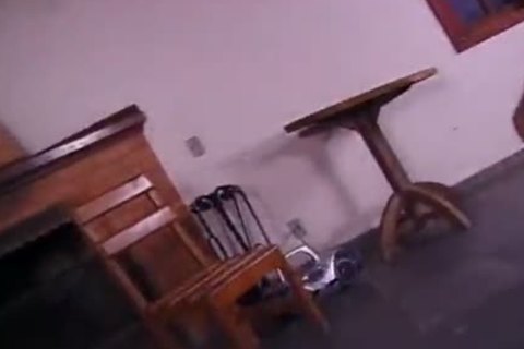 blond Ladyboy With A Hard weenie nails guy's butthole On The Floor