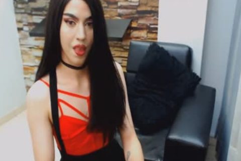 attractive shemale In Red Hard Jacking