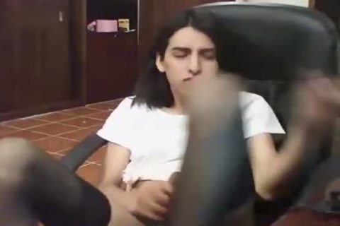 nasty Petite ladyboy Jerks Off