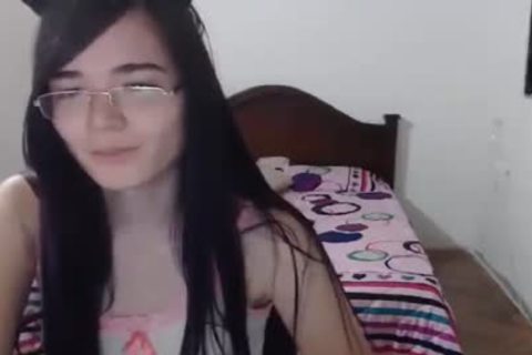 naughty ladyboy With Glasses Masturbates All Alone