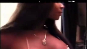 Interracial With slutty ebony TS