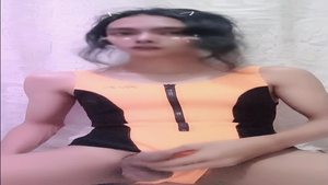 asian lady-man Masturbation before Swimming