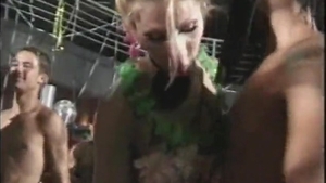 Large group Of Freaks slam At tranny orgy Party