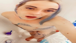 nice-looking beauty in nature's garb Taking A Shower