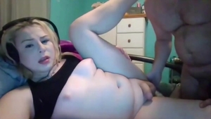 chubby Blond Ts Doggied And Enjoys A handjob