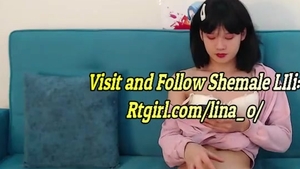 Petite Korean legal age teenager tgirl Wanks Until that babe Cums On webcam
