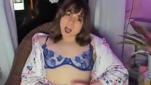 slim American Trans gal With petite bazookas Strokes Her schlong On cam