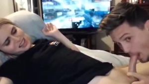 pretty blonde sheboy receives blow job On Tgirlcamz Com