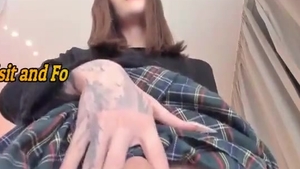 cute teen Russian Trans gal Masturbates On cam