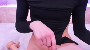19yo Skinny And Tall Femboy With nasty Feet Legs Tugs Her large penis