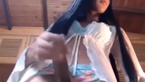 nice-looking tranny latin chick Strokes Her Shecock