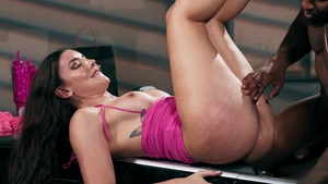 Trans Angels: Big-Boobed Trans Babe Bounces on Denzel