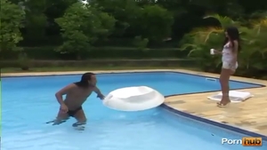 lovely tranny Layla Poolside poke